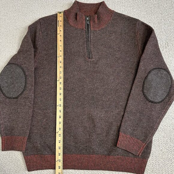 James Tattersall Pullover Sweater 1/4 Zip Brown Wool Blend Size XL - Picture 5 of 8